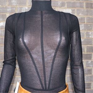 JLUXLABEL Black Sheer Bodysuit